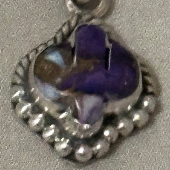 925 Sterling Silver Purple Copper Turquoise Cactus Pendant NO chain included - Picture 2 of 12